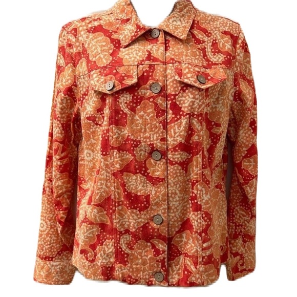 Vintage Coldwater Creek Women's Orange Casual Button Front Jacket Small - Picture 1 of 9
